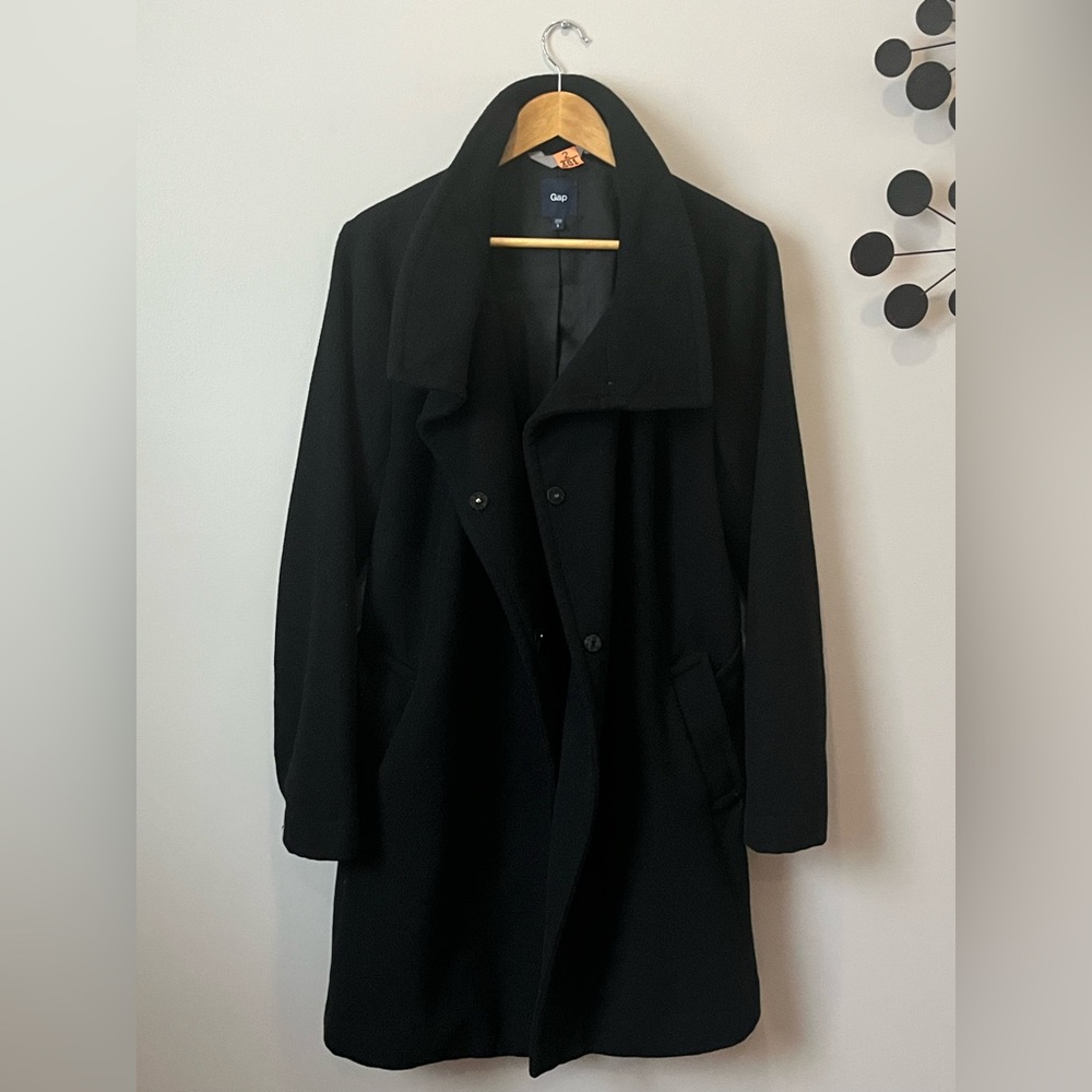 Women’s GAP Classic wool Blend Black Vintage Coat